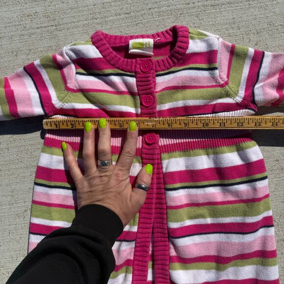 Y2K Krazy 8 Girls Pink Striped Cardigan Sweater Size 5 YEAR - Picture 6 of 6